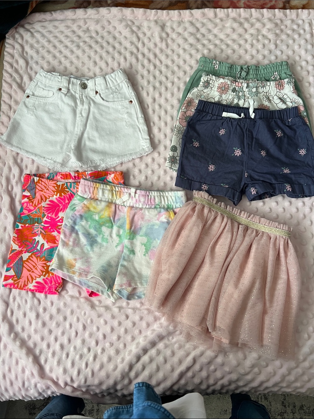 Girls shorts & Pink Tulle Skirt with Sparkle
